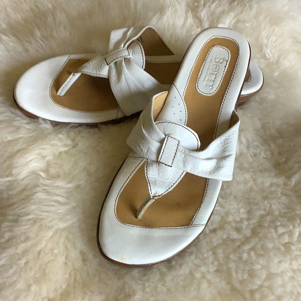 Born white sandals, size 10